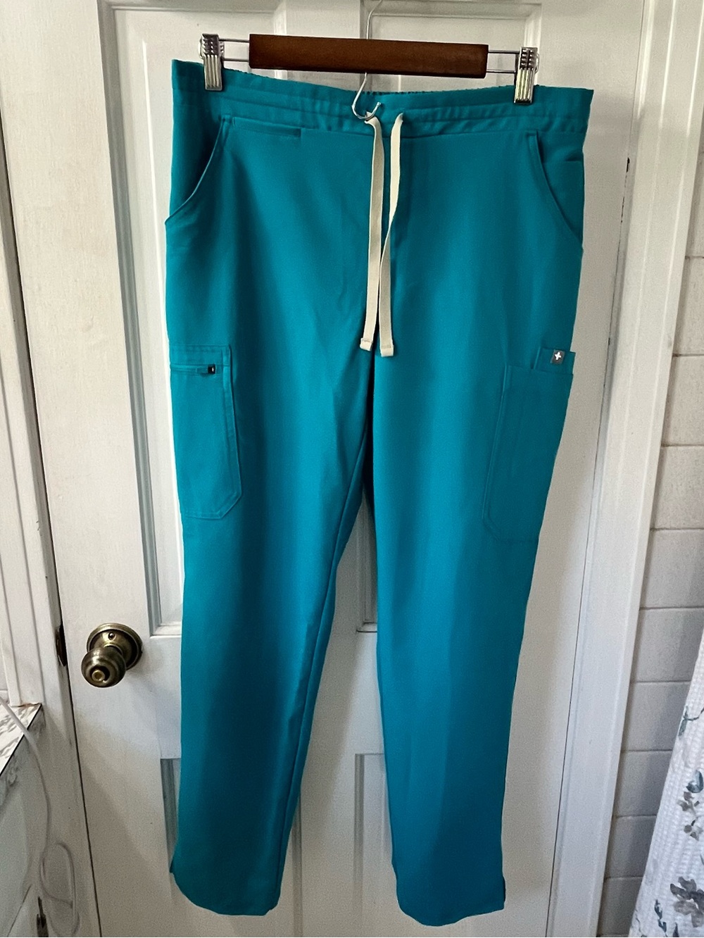 FIGS Technical Collection Yola Skinny Scrub Pants Teal Blue Medium M